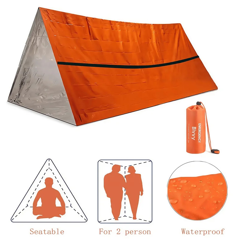 Emergency Mylar Tent - Двухместный аварийный утепленный тент-убежище из майлара,