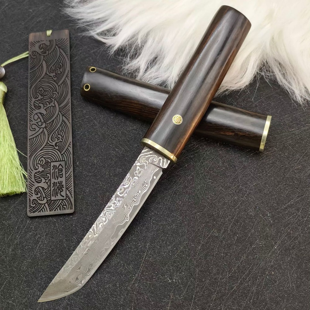Bushcraft Knife Fixed - Нож с фиксированным клинком из дамасской